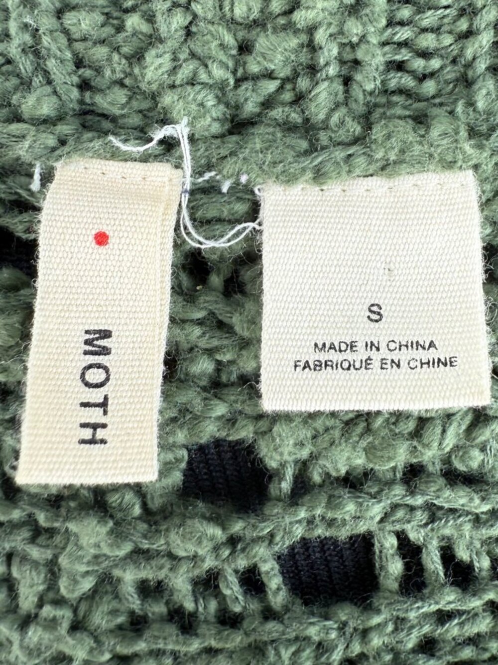 Anthropologie Green Knit Dolman Sleeve Open Front Cocoon Cardigan S | Whimsigoth - Picture 11 of 14